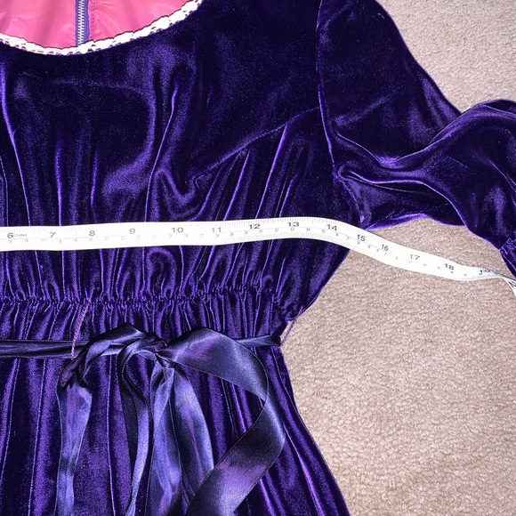 60s vintage lana purple velvet dress - Picture 5 of 8